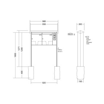 RENZ Prisma freistehende Briefkastenanlage mit Sprechanlage 2-fach