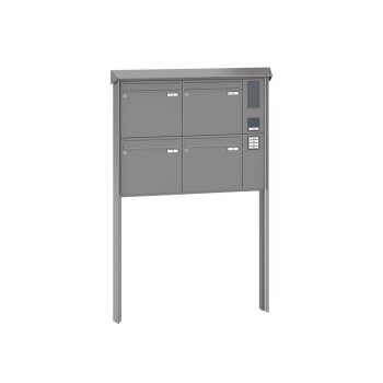 RENZ Prisma freistehende Briefkastenanlage mit Sprechanlage 4-fach
