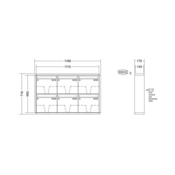 RENZ RS2000 Aufputzbriefkastenanlage 6-fach