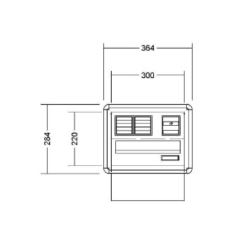 RENZ Mauerdurchwurf Briefkasten mit Sprechsieb mit Alu-Profilrahmen 15 L - 300 mm Tief