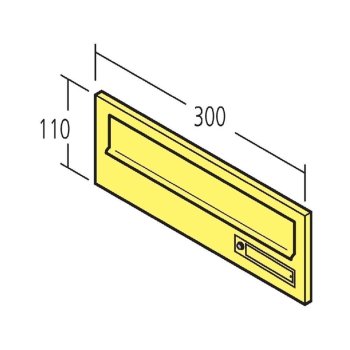 RENZ Mauerdurchwurf Briefkasten mit 300 mm Breite in RAL (18,5 - 25 cm Tiefe) Stahl - RSK Klappe mit  RSA2 Klingel und Namensschild