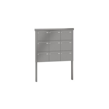 LEABOX 9er freistehende Briefkastenanlage in RAL 9007 (einbetonieren) - LEA20