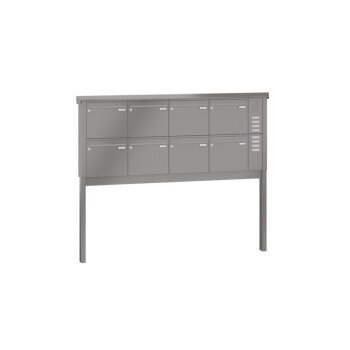 LEABOX 8er freistehende Briefkastenanlage mit Sprechfeld in RAL 9010 (einbetonieren) - LEA20