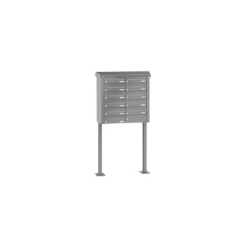 LEABOX 11er freistehende waagerechte Briefkastenanlage in RAL 9010 (Fußplatten) - LEA20
