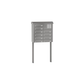 LEABOX 10er freistehende waagerechte Briefkastenanlage mit Sprechfeld in RAL 9010 (einbetonieren) - LEA20