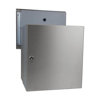 XXL Edelstahl Kamera Durchwurf Briefkasten - T: 27-40,5 cm - F-042
