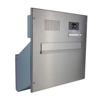 XXL Edelstahl Kamera Mauerdurchwurf Briefkasten - T: 23-38 cm - D-241