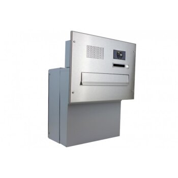 Edelstahl Kamera Mauerdurchwurf Briefkasten mit Systemzentrale - T: 18-27 cm - F-04