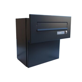 XXL Mauerdurchwurf Briefkasten in RAL 7016 ohne Namensschild - T: 27-40,5 cm - F-042