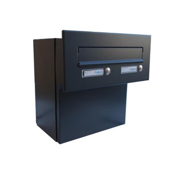 XXL Mauerdurchwurf Briefkasten in RAL 7016 ohne Namensschild - T: 27-40,5 cm - F-042