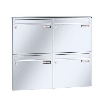 RENZ Basic B Briefkastenanlage Aufputz in V4A Edelstahl 1-6 fach