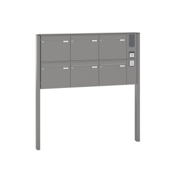 RENZ Basic B freistehende Briefkastenanlage mit Sprechfeld 1-6 fach