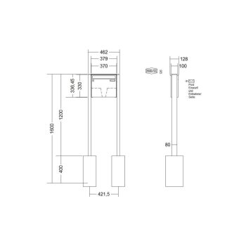 RENZ Basic B freistehende Briefkastenanlage in V4A Edelstahl