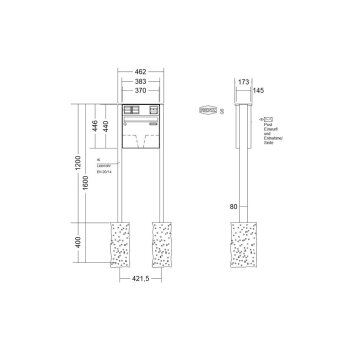 RENZ Basic B freistehende Briefkastenanlage in V4A Edelstahl mit Sprechfeld oben