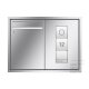RENZ Eckrahmen Unterputz Briefkasten 3x Gira 106 in V4A Edelstahl  Infomodul mit Gravur, Klingelmodul V4A mit Gravur, Sprachmodul