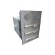 3er Edelstahl Mauerdurchwurf Briefkastenanlage mit Sprechsieb - T: 39-62 cm- B-042