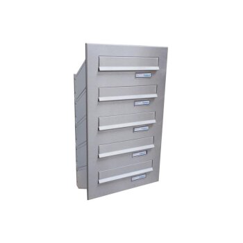 5er Edelstahl Durchwurfbriefkasten - T: 23-38 cm - D-041