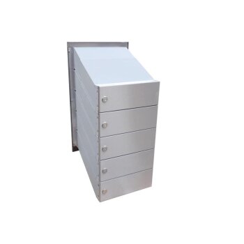 5er Edelstahl Durchwurfbriefkasten - T: 23-38 cm - D-041