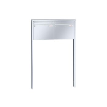 RENZ Tetro freistehende Briefkastenanlage in V4A Edelstahl 2-fach