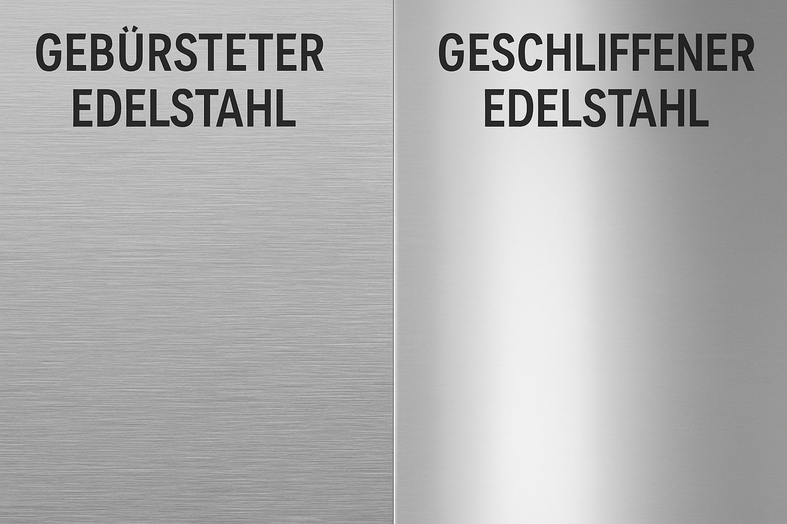 Vergleich Edelstahl geschliffen gebürstet
